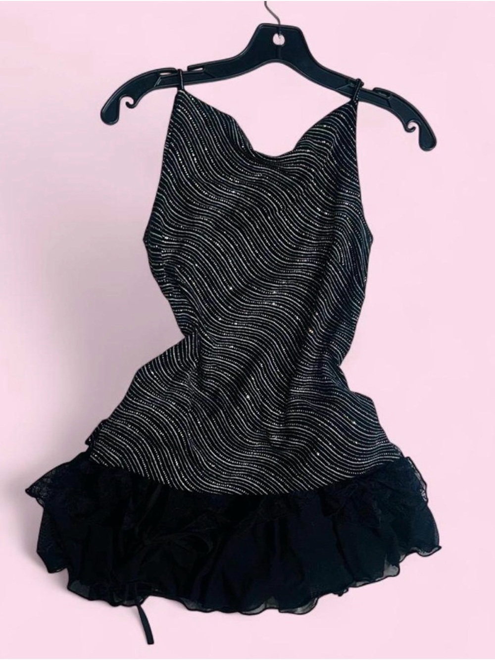 Eyeshadow Black Sparkle Slip Top with Sparkles